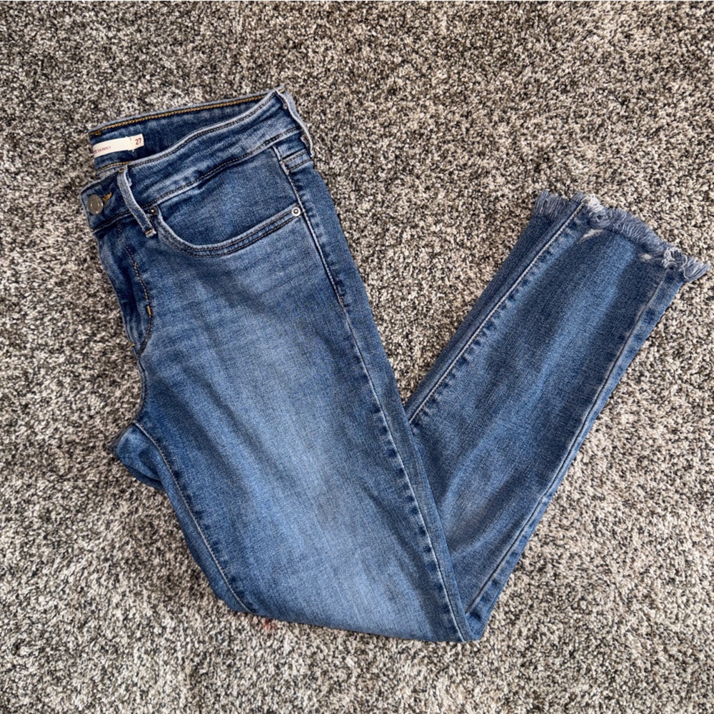 Levi's Blue Distressed Skinny Jeans